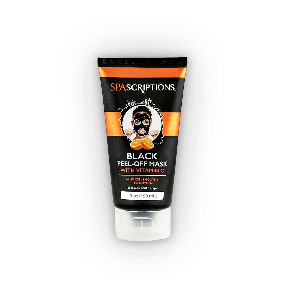 SpaScriptions Black Peel-Off Mask with Vitamin C | Charcoal Detox Face Mask for Acne Prone Skin