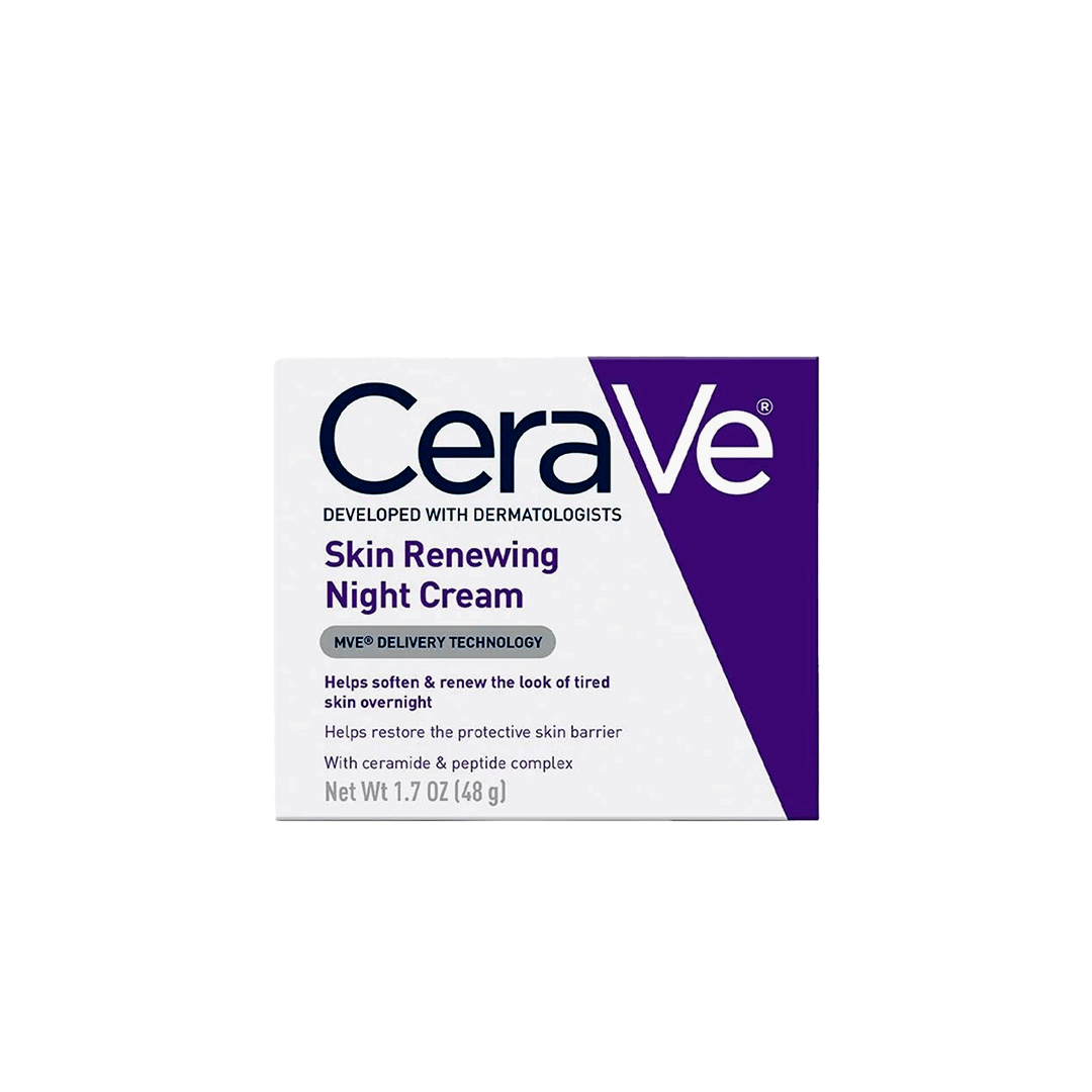 CeraVe Skin Renewing Night Cream 48g – Overnight Repair Moisturizer | Ceramide & Peptide Complex